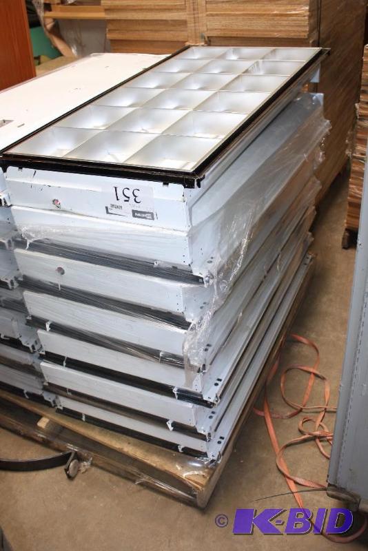 Lot of (7) Fluorescent Light Parabolic Troffer White 48 x 23.5.