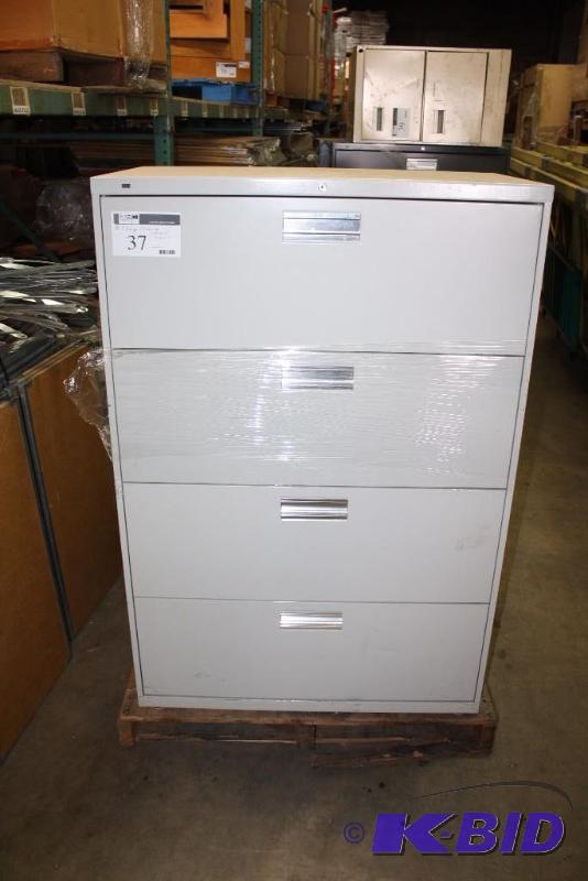 Lot of (2) Metal Filing Cabinet 4-Drawer 18 x 36 x 51, 14 x 36 x 51.