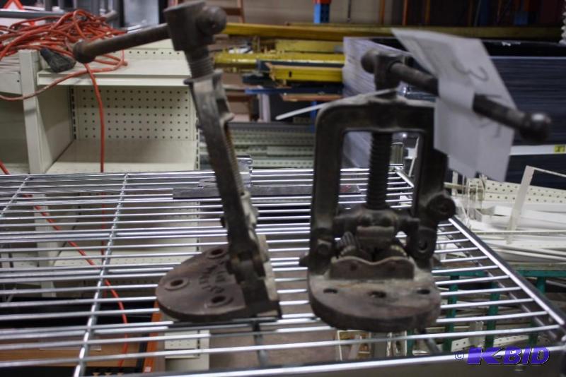 Lot of (2) Tabel Clamps wTwist Down Tops & Bolt Down Brackets.