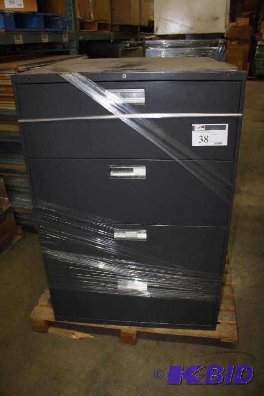 Lot of (2) HDN Metal Filing Cabinet 4-Drawer 19 x 36 x 53.