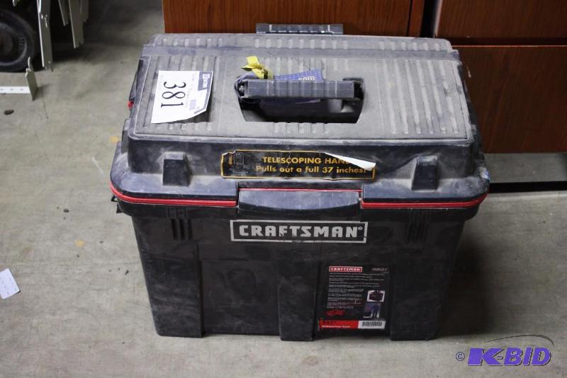 Craftsman Tool Box wTelescoping Handle Red Insert Tray 24 x 15 x 19.