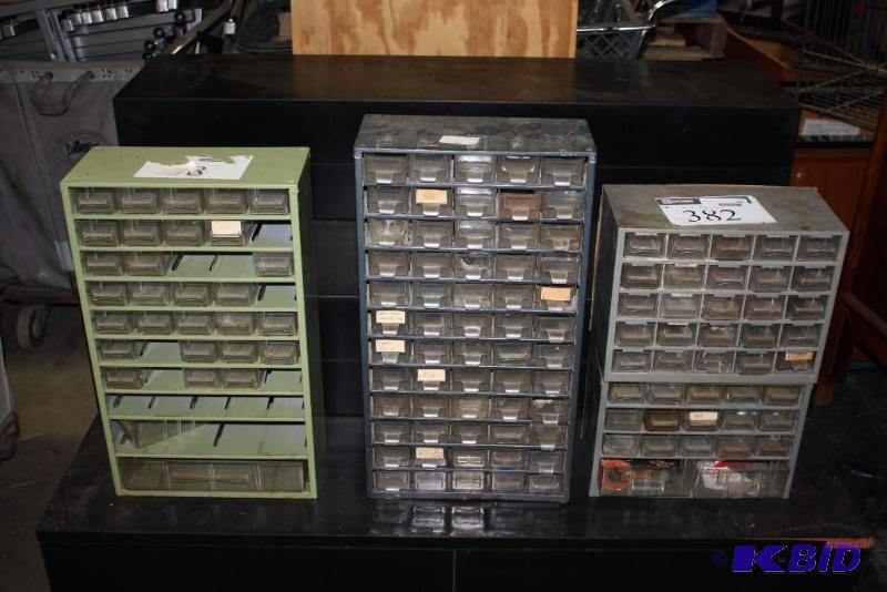 Lot of (3) Hardware Organizers wDivided Bins & Trays.