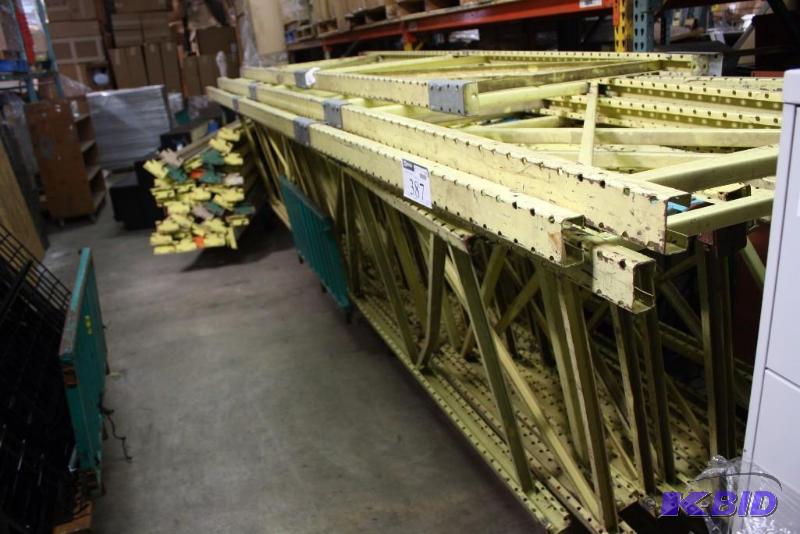 Lot of Yellow Pallet Racking Including Uprights, 180 x 36, (14) Beams, 138, (42).