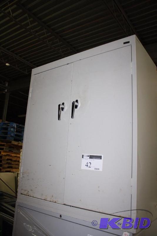 Lot of (2) Metal Cabinets wHinged Doors 18 x 36 x 42.