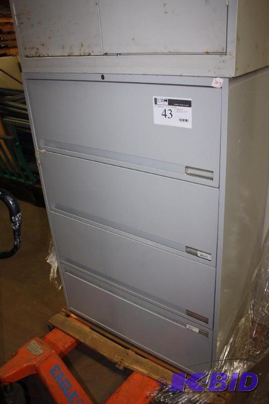 Lot of (2) 4 Drawer Filing Cabinet 18 x 36 x 51 19 x 41.5 x 53.5.
