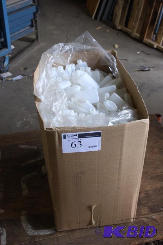 Box Lot of Empty Plastic Bottles No Caps.
