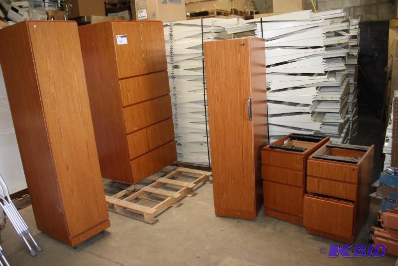 Lot of (5) Knoll Wood-Style Filing Drawers Miscellaneous Sizes & Shapes.