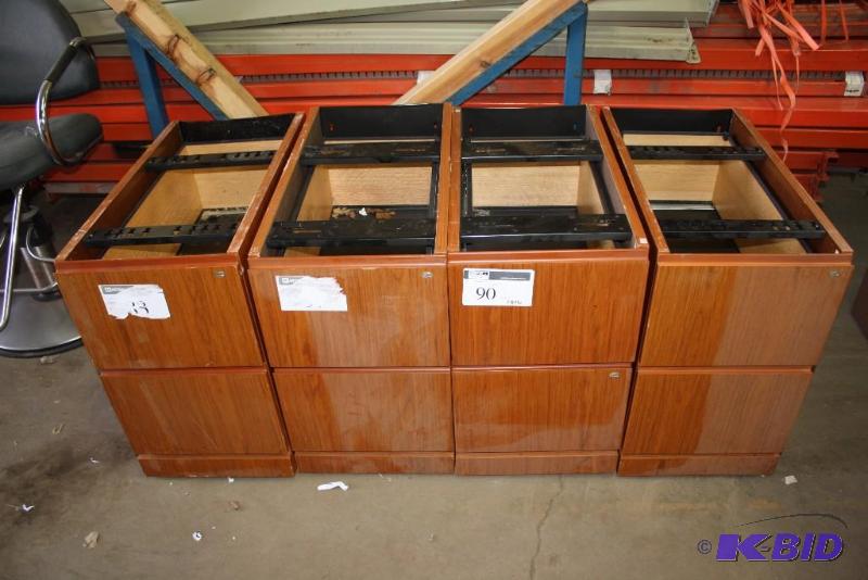 Lot of (4) KNoll 2-Drawer Filing Cabinet Wood-Style Finish 31 x 16 x 27.