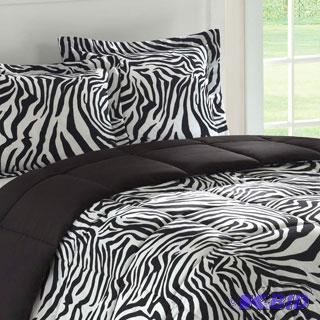MyHome Black Zebra Queen Comforter