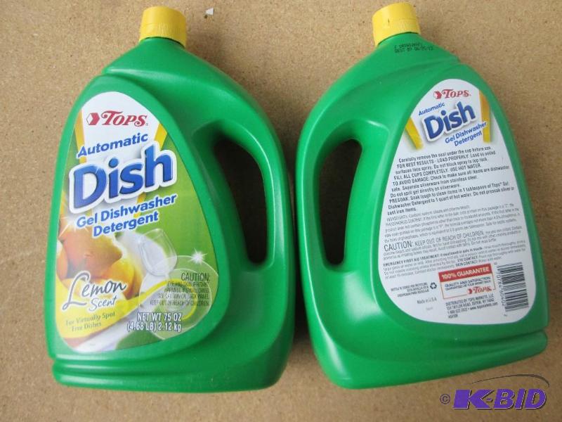 lot 10 image: 2 bottles of Tops automatic dishwasher gel, 7...