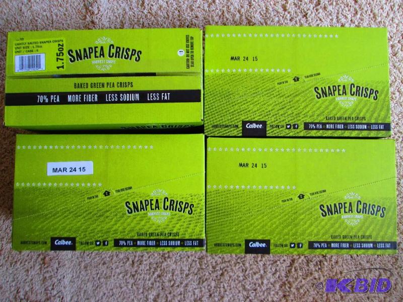 lot 204 image: 4 cases, 24 bags of Snap Pea pea puff healthy...