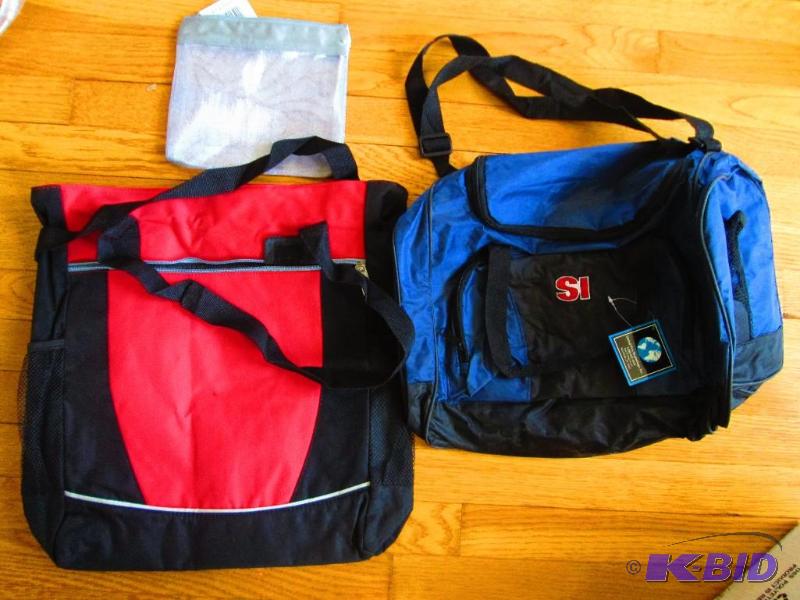 lot 233 image: 2 duffel bags and a Michaels cosmetics bag...