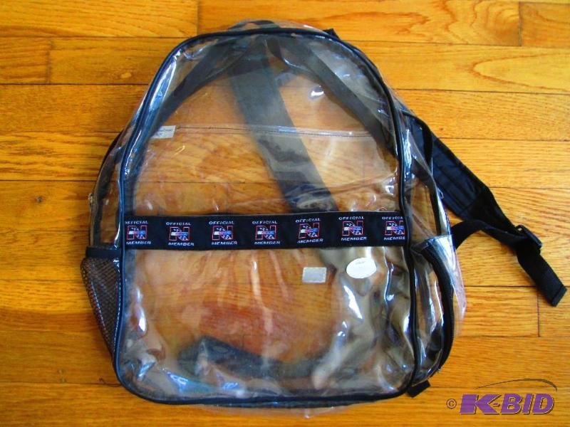 lot 234 image: Nascar clear plastic backpack...