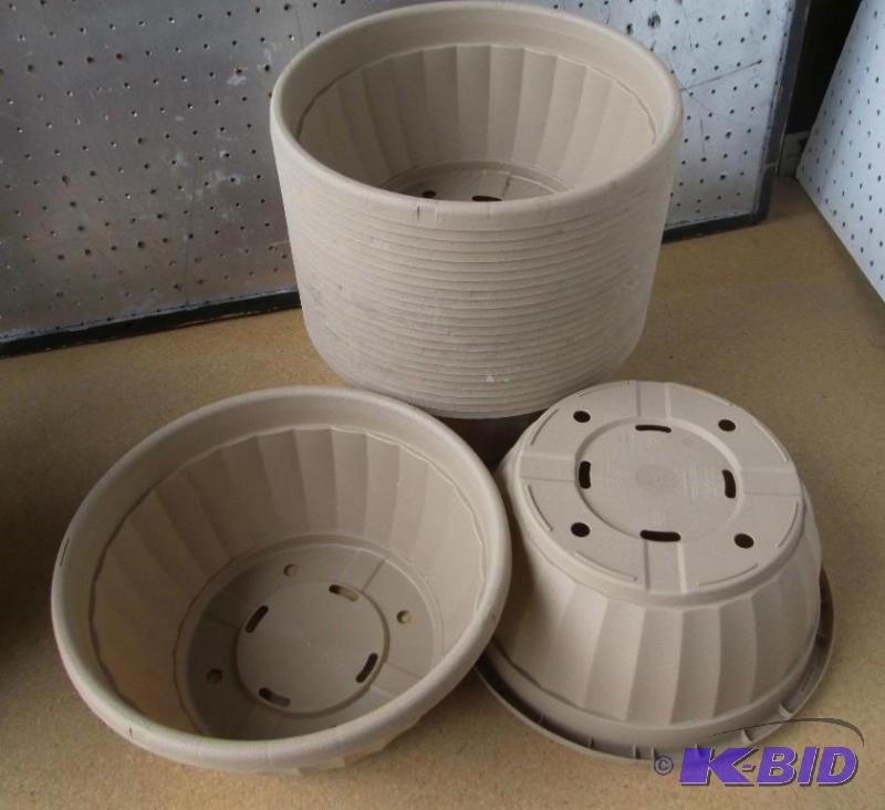 lot 46 image: Lot of 24 planters, measure 12 inches across ...