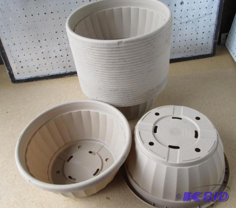 lot 47 image: Lot of 24 planters, measure 12 inches across ...
