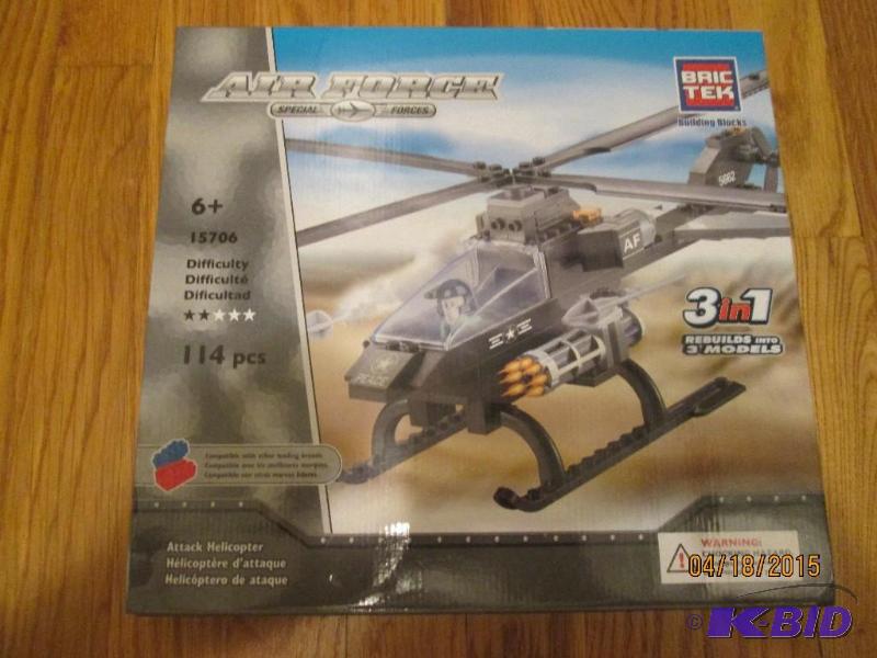 lot 61 image: Air Force 114 piece lego helicopter...