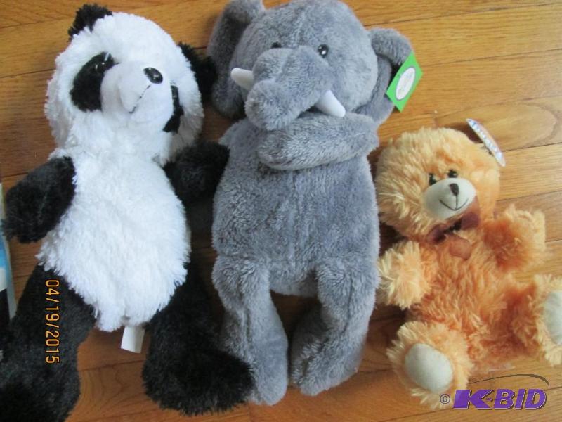 lot 94 image: Brand new Panda, Elephant and Bear plush anim...