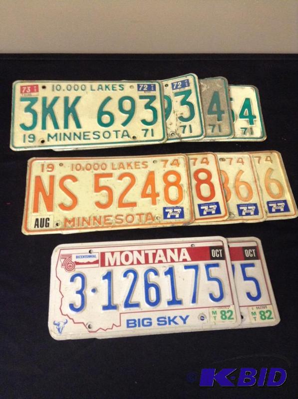lot 37 image: Collection of Vintage License Plates