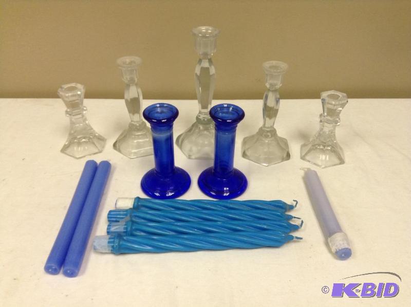 Glass Taper Candle Holders & Candles
