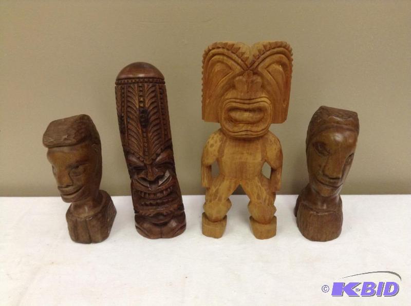 4 Wooden Statues