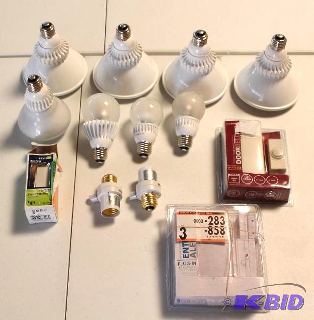 13 item lot of CREE Light Bulbs and Electrical