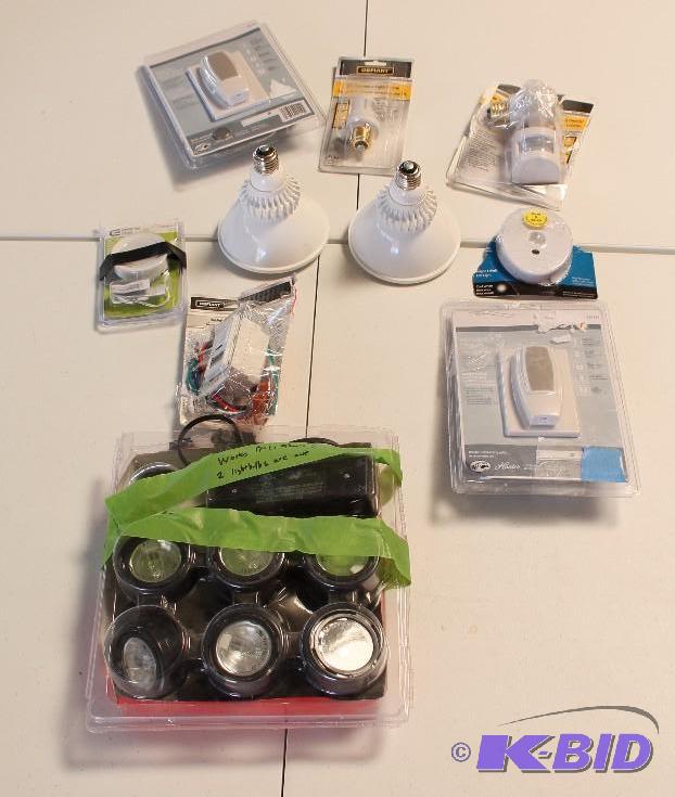 10 item lot of CREE Flood Lamps and electrical