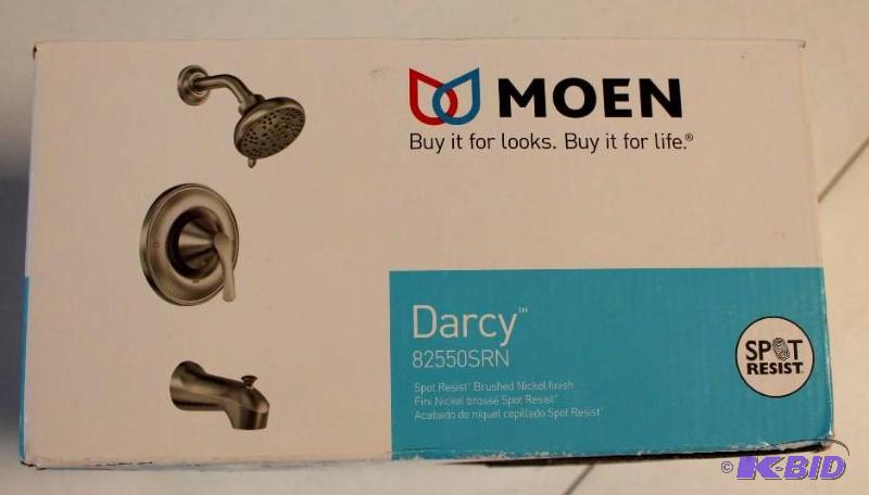 Moen Brushed nickel Tub & shower faucet, New in box, All there.  Over Stock.