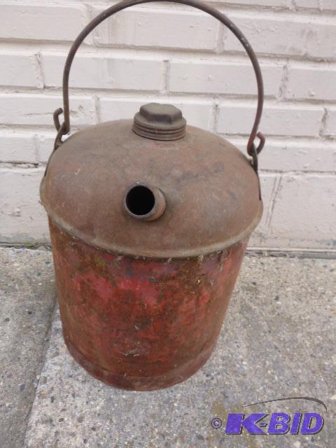 lot 105 image: Vintage Eagle Metal Gas Can...
