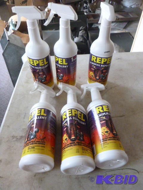 lot 110 image: 6 Bottles of Repel Animal Repellant Deer, squ...