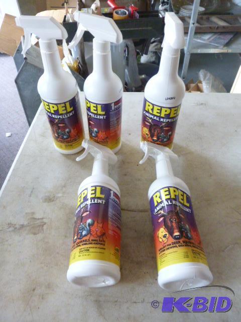 lot 111 image: 5 Bottles of Repel Animal Repellant Deer, squ...
