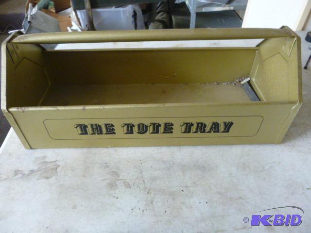 lot 129 image: 19" Metal Tote Tray...