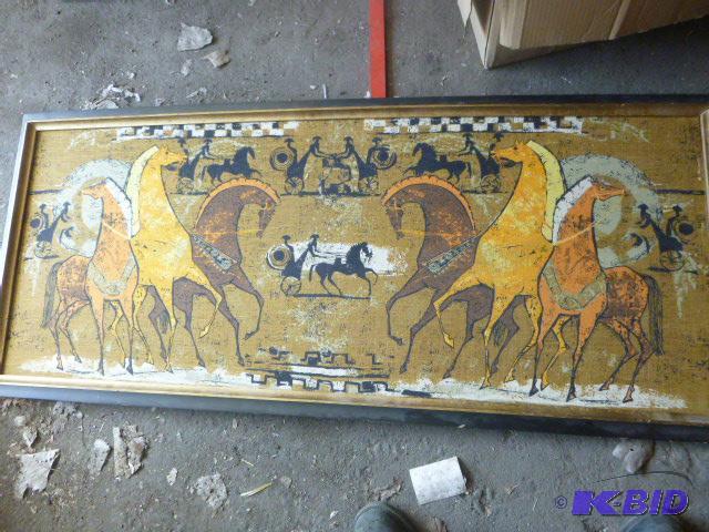 lot 195 image: Old Cloth Print 25" X 57"...