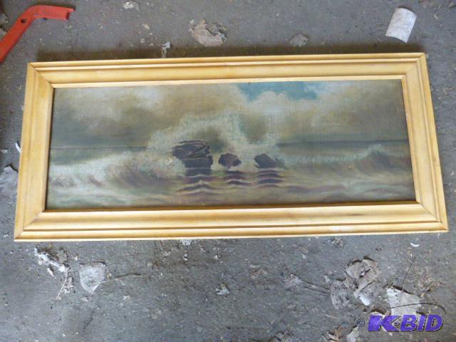 lot 198 image: Framed Picture on Canvas 19" X 42"...