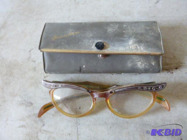 lot 86 image: Vintage Eye Glasses with Case...