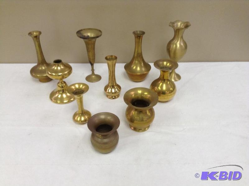 lot 127 image: Brass Vases