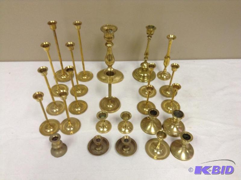 lot 137 image: Brass Taper Candle Holders
