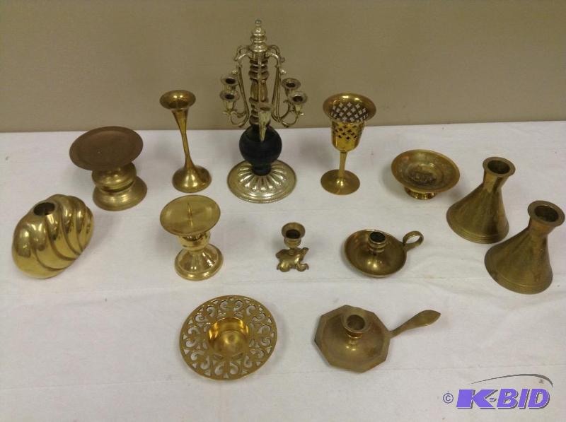 lot 155 image: Brass Candle Holders