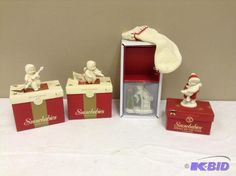 lot 50 image: 4 Snowbabies Figurines