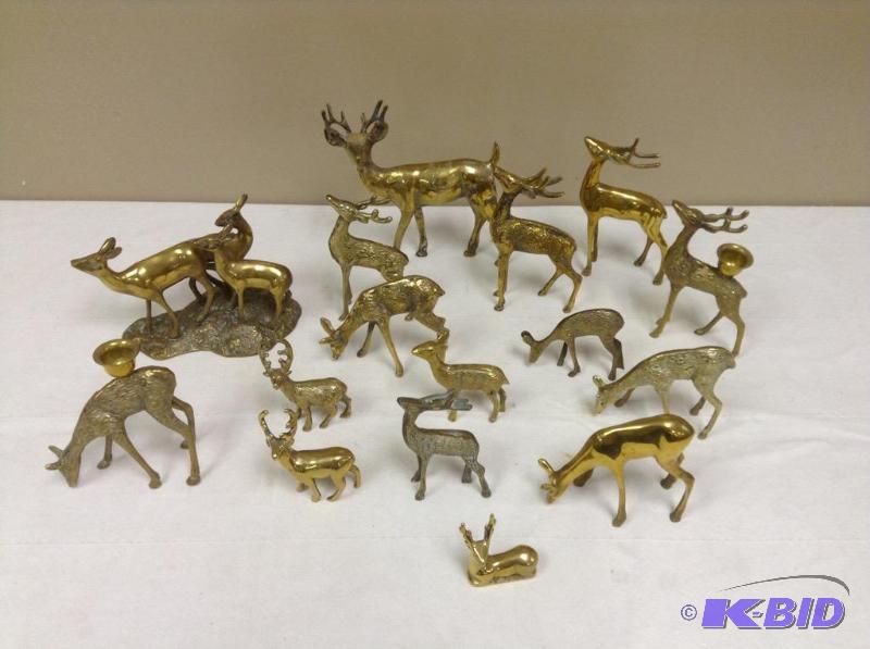 lot 61 image: Large Lot of Brass Deer