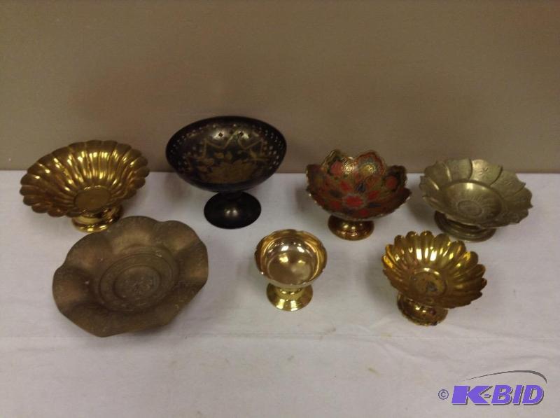 lot 70 image: Brass Compotes