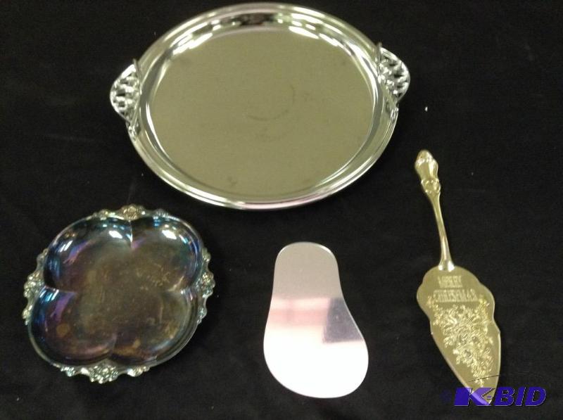 lot 71 image: Silverplate Serving Pieces