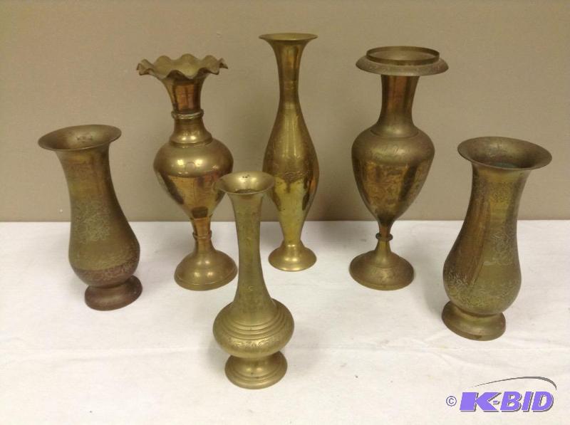 lot 77 image: Brass Vases