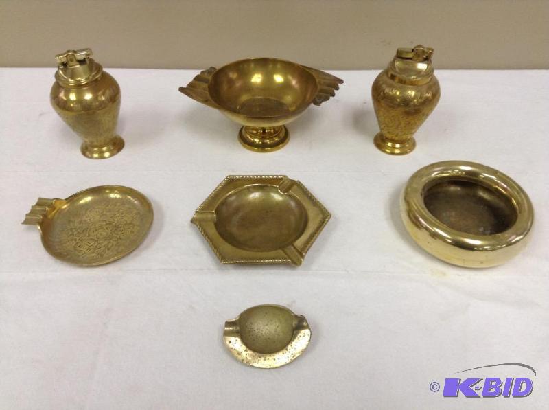 lot 89 image: Brass Lighters and Ashtrays