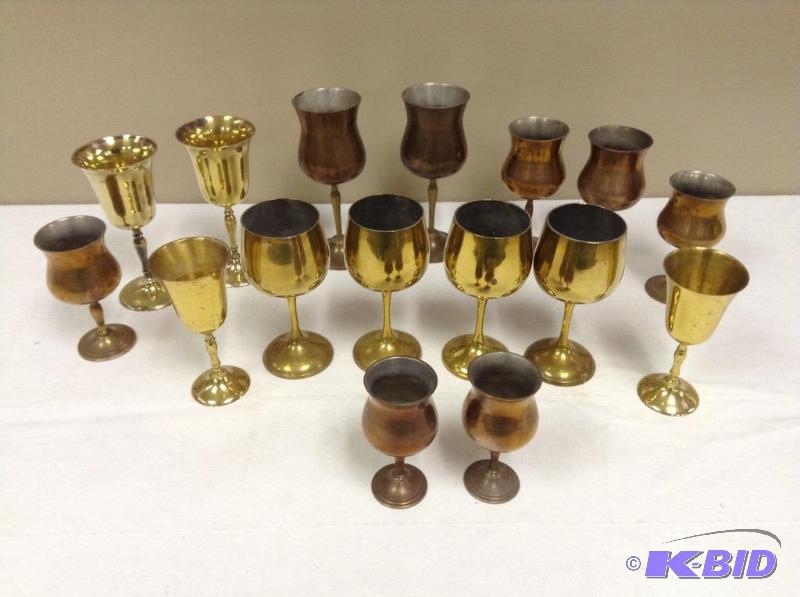 lot 93 image: Large Lot of Brass Chalices