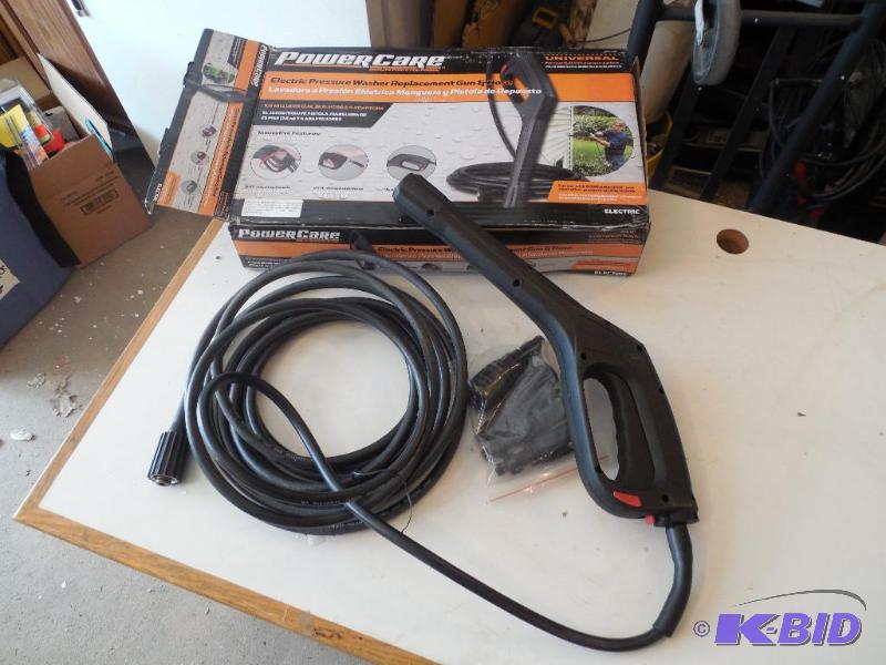 lot 19 image: Powercare Electric pressure washer replacement wand gun and hose