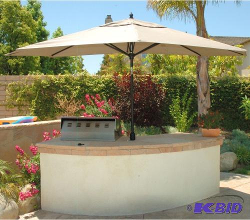 lot 33 image: Galtech 11 x 8 ft. Aluminum Oval Shade Patio Umbrella