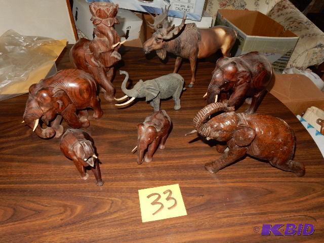lot 33 image: Elephant Statues and Moose
