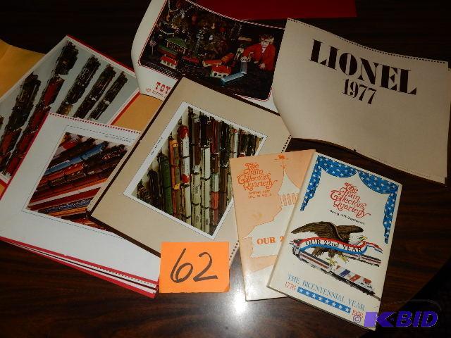 lot 62 image: 1977, 1978 Toy Train Calendars.  2 Train Collectors Quarterlys, 1977, 1976