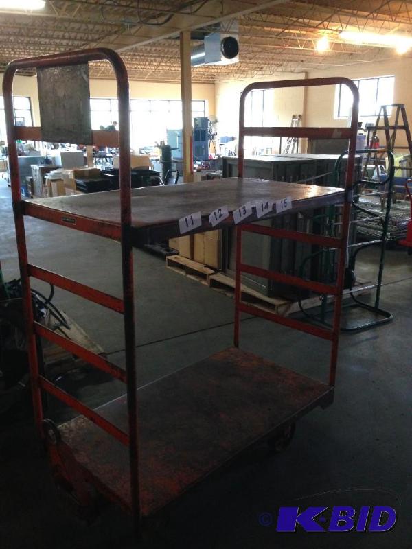Metal warehouse style cart. Linkable train sy...
