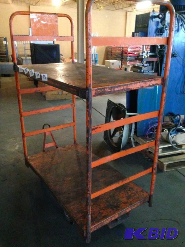 Metal warehouse style cart. Linkable train sy...